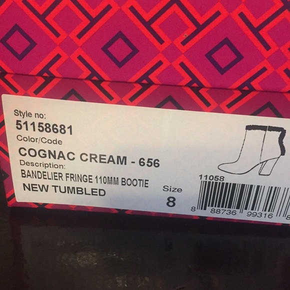 Tory Burch Bandelier Fringe Bootie in Cognac Cream - Picture 7 of 8